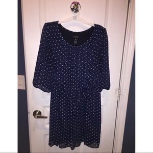 Navy Blue Dress with Mint Dots